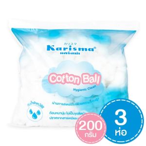 สำลีก้อนกลม 200 กรัม 3 ห่อ